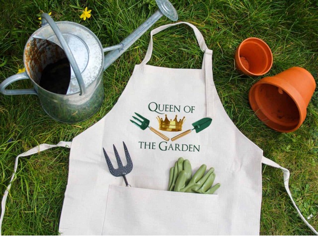 burlap style waist brenhines yr ardd apron for gardening 